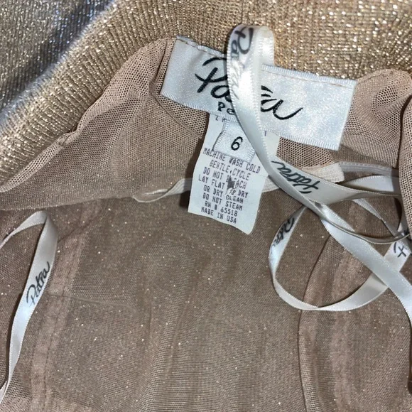 SOLD VINTAGE Glamorous Gold Knit Bandeau Tube Dress Vintage Size 6p - Picture 6 of 8